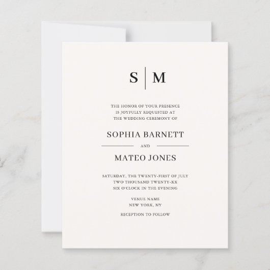 Classic Monogram White QR Code 4 Photo Wedding (Voorkant)