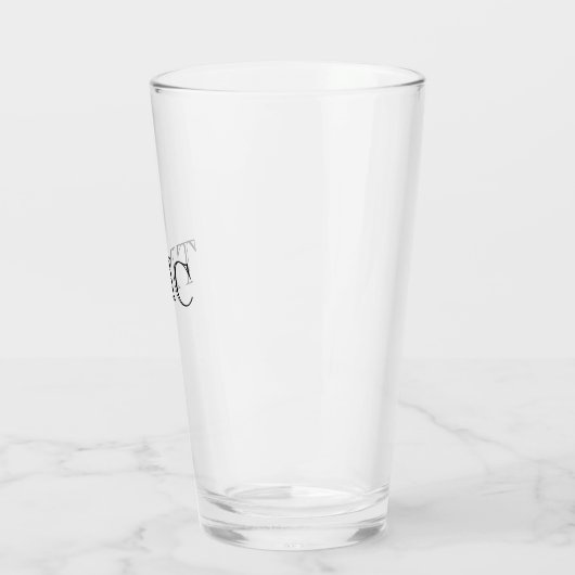 Classic Monogram Zwart INITIALEN Bruiloft Barware Glas (Links)
