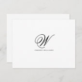 Classic Monogramme formalisé Carte de remerciement (Devant / Derrière)