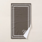 Classic Monogramme Rich Dark Brown/Blanc (Serviette à main)