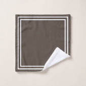 Classic Monogramme Rich Dark Brown/Blanc (Gant de toilette)
