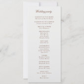 Classic Monorgam Brown & Ecru Wedding Programme (Dos)