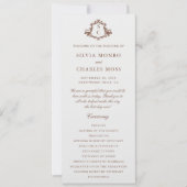 Classic Monorgam Brown & Ecru Wedding Programme (Devant)