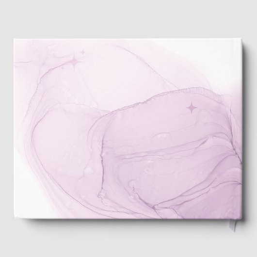 Classic Mooie Paarse Lotus en Kleur Bruiloft Gastenboek (Achterkant)