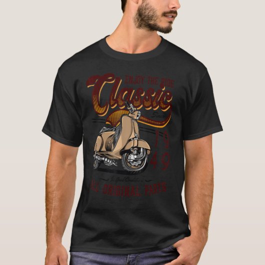Classic Moped Rider Birthday 1949 T-shirt (Voorkant)
