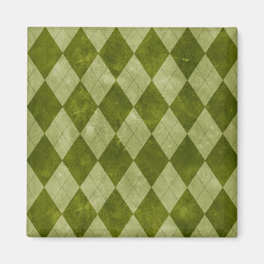 Classic Mossy Green Argyle Geometric Pattern Magneet (Voorkant)