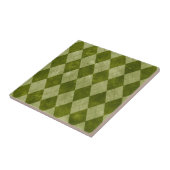 Classic Mossy Green Argyle Geometric Pattern Tegeltje (Zijkant)