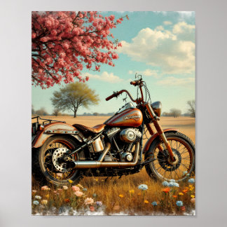 Classic Motorcycle Digital Poster
