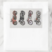 CLASSIC MOTORCYCLI Red Black Grey Rechthoekige Sticker (Tas)