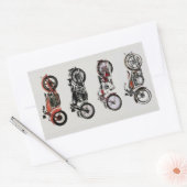 CLASSIC MOTORCYCLI Red Black Grey Rechthoekige Sticker (Envelop)
