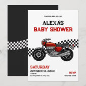 Classic motorfiets baby shower kaart (Voorkant / Achterkant)