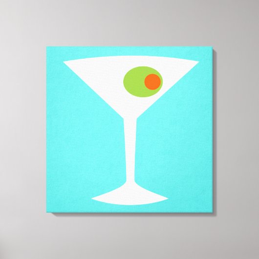 Classic Movie Martini Stretched Canvas (turquoise) (Voorkant)