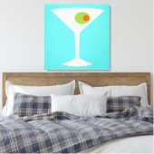 Classic Movie Martini Stretched Canvas (turquoise) (Insitu (Slaapkamer))