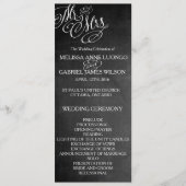Classic Mr & Mrs Wedding Programme Chalkboard (Devant)