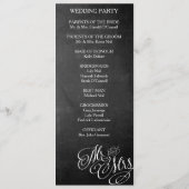 Classic Mr & Mrs Wedding Programme Chalkboard (Dos)