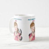 Classic Mug, 11 oz Peace Begins with a Smile Mug – (Devant gauche)