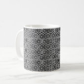 Classic Mug Black White Hexagon Geometric Pattern (Devant gauche)