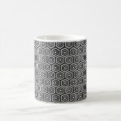 Classic Mug Black White Hexagon Geometric Pattern Koffiemok (Center)