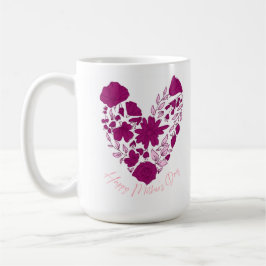 Classic Mug with Floral Motif and "Happy Mother's Koffiemok