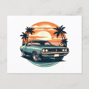 Classic Muscle Car Retro  Stijl Informatiekaartje