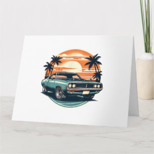 Classic Muscle Car Retro  Stijl Kaart