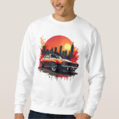 Classic Muscle Car with Bold Urban Skyline Design Trui (Voorkant)