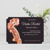 CLASSIC MUSIC CONCERT, OVERWEGING Violin Scroll Br Kaart (Staand voorkant)