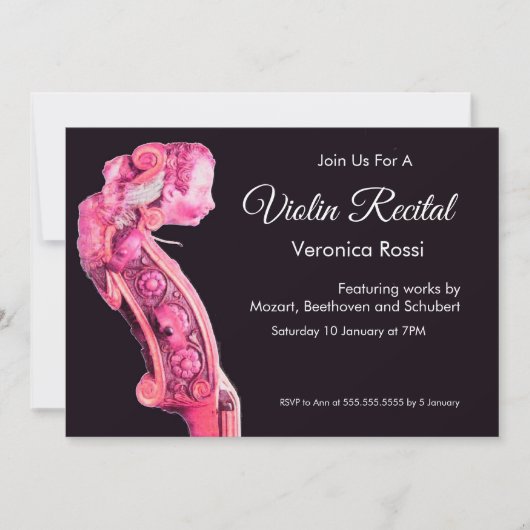 CLASSIC MUSIC CONCERT, OVERWEGING Violin Scroll ro Kaart (Voorkant)