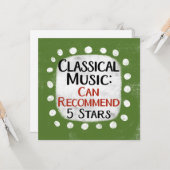 Classic Music Review 5 étoiles Carte de voeux (Devant/Arrière en situation)