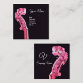 CLASSIC MUSIC STRING INSTRUMENT Violin Scroll Pink Vierkante Visitekaartje (Voorkant / Achterkant)