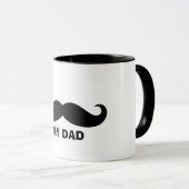 Classic Mustache Mok – Zwart & Wit Design vader (Voorkant rechts)