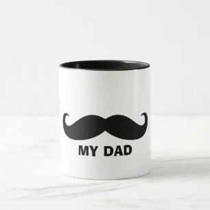 Classic Mustache Mok Zwart Wit Design vader
