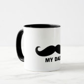 Classic Mustache Mok Zwart Wit Design vader (Voorkant links)