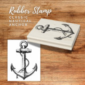 Classic Nautical Anchor Rope Silhouette Rubberstempel