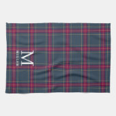 Classic Navy and Red Tartan Plaid Christmas Theedoek (Horizontaal)