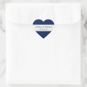 Classic Navy Blue Bewaar de datum Hart Sticker (Tas)