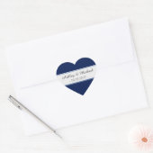 Classic Navy Blue Bewaar de datum Hart Sticker (Envelop)