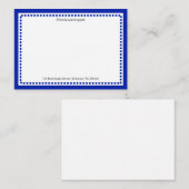 Classic Navy Blue Border & Stippen monogram Notitiekaartje (Voorkant / Achterkant)
