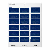 Classic Navy Blue Monogram Elegant Wedding Etiket (Full Sheet)