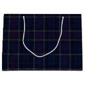 Classic Navy Blue Plaid Christmas Groot Cadeauzakje (Voorkant)