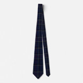 Classic Navy Blue Plaid Christmas Stropdas (Voorkant)