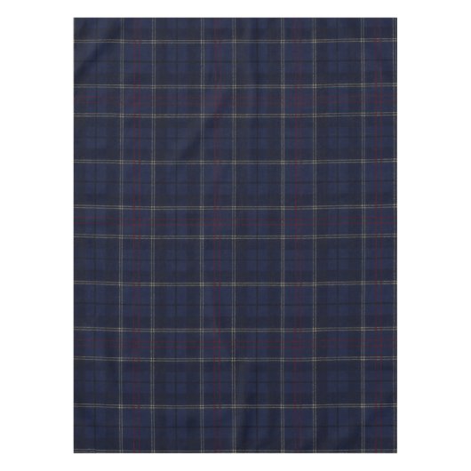Classic Navy Blue Plaid Christmas Tafelkleed (Voorkant)