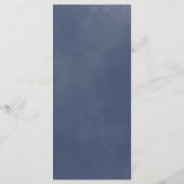 Classic Navy Blue Smoke Mariage Dîner Carte Menu (Dos)