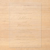 Classic Neutral Monogram Elegant Wedding Acryl Uitnodigingen (Voorkant)