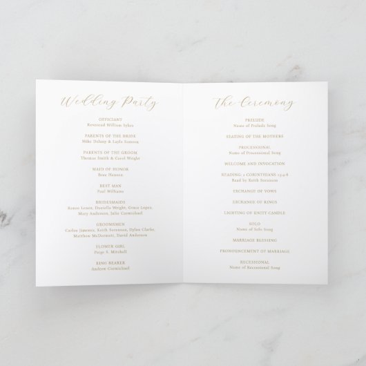 Classic Neutral Monogram Elegant Wedding Programma (Binnen)