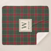 Classic Noël Plaid Nom de famille Monogramme (Devant (Horizontal))