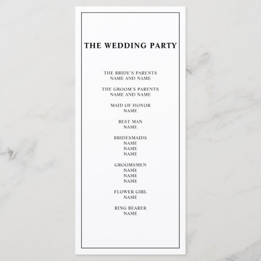 Classic noir blanc calligraphie programme de maria (Dos)