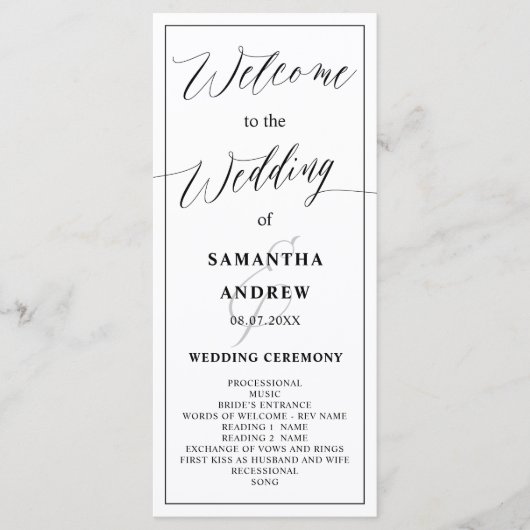 Classic noir blanc calligraphie programme de maria (Devant)