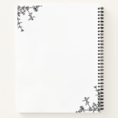 Classic noir blanc floral Crest Monogramme Journal (Dos)