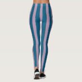 Classic Ocean Blue en Pink Strip Patroon Leggings (Achterkant)